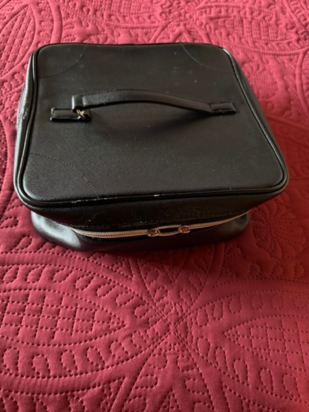 Lancome bathroom/ travel bag, black, red, still haslife  , works great.